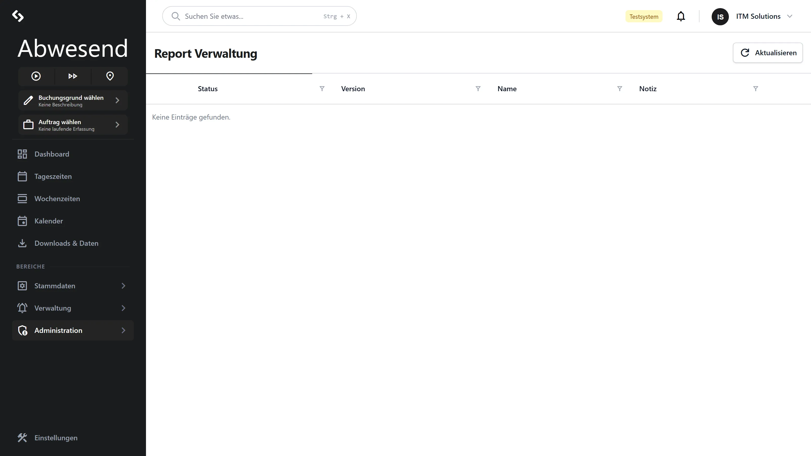 Die Report Verwaltung